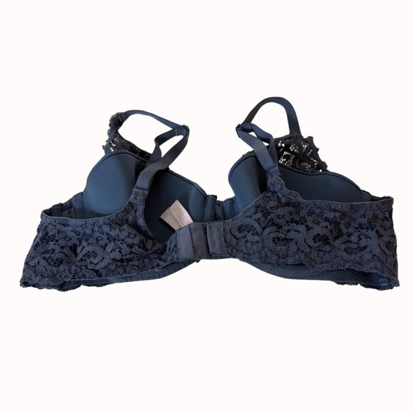 Victorias Secret Body By Victoria Lace Bra 38B Blue Mesh Lined Demi Adjustable - Picture 4 of 16